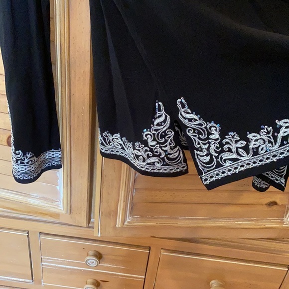 NWT Talbots sweater Black w/ embroidery sequins Lg - Picture 3 of 7